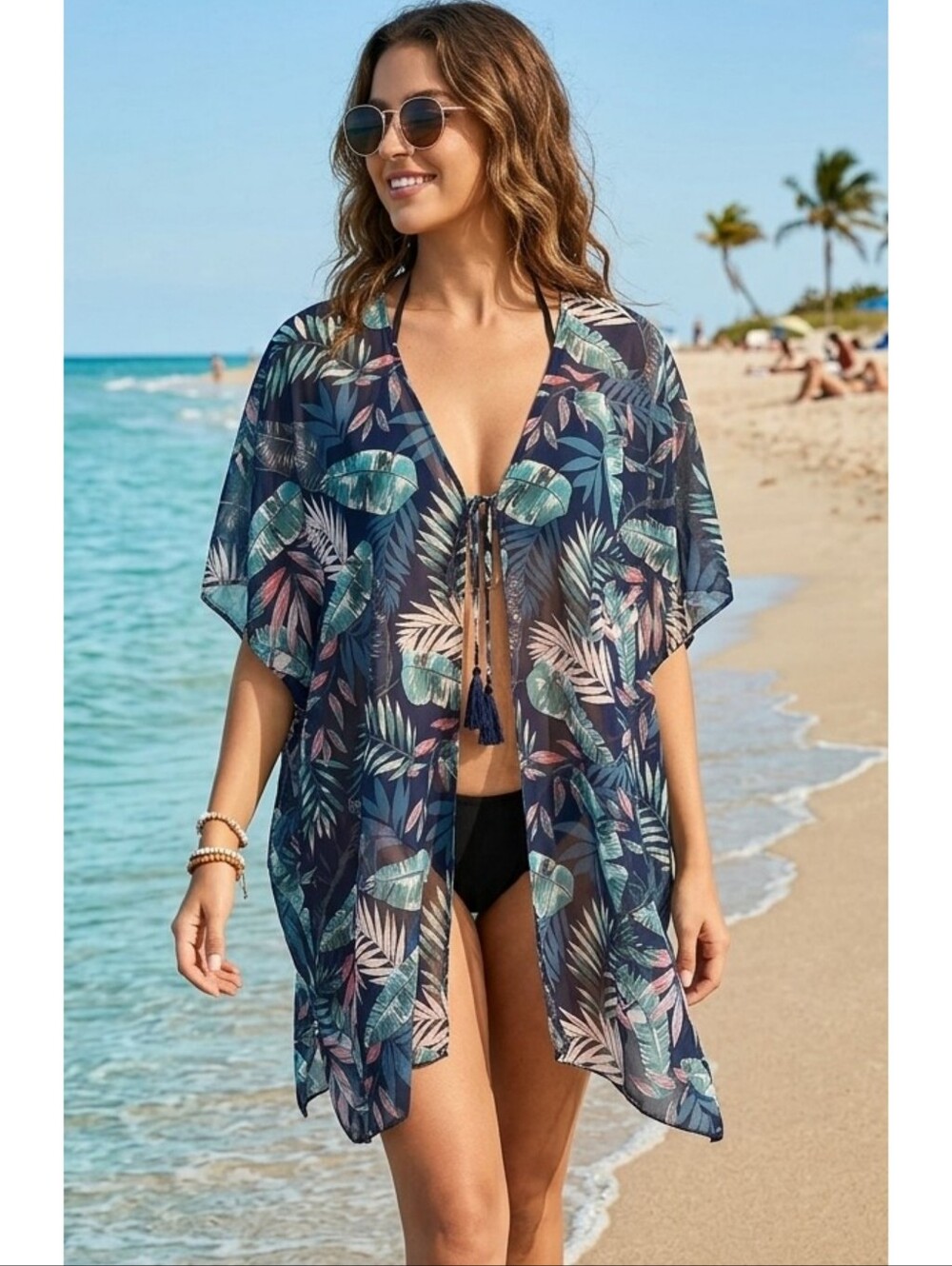 Cover 2 Cover tie front kimono cover up